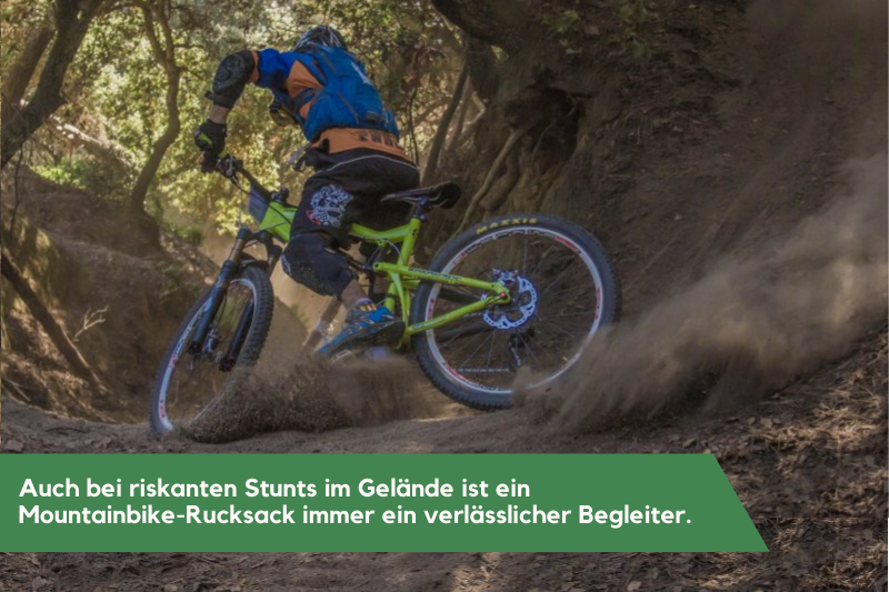 Ein Mountainbike-Rucksack ist auch für Trails sehr gut geeignet.